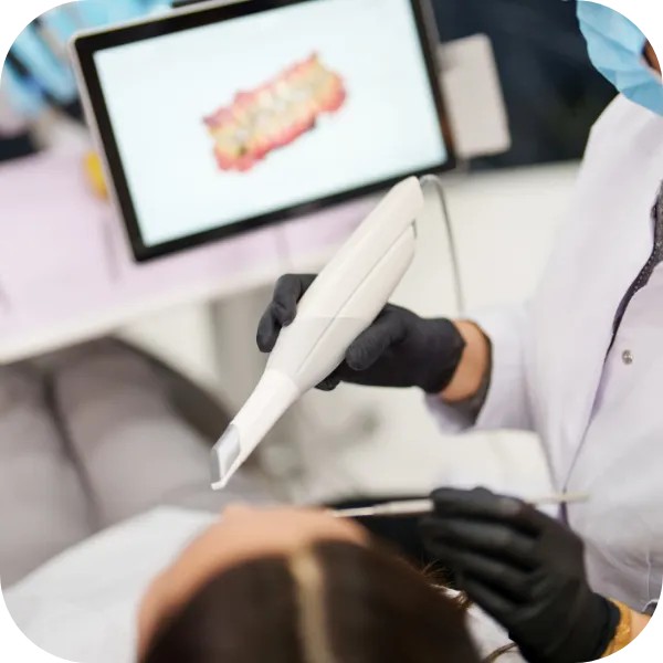 Advanced technology image showing a digital wand to get images of teeth